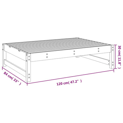 Tuinvoetenbank 120x80 cm massief grenenhout grijs