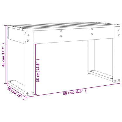 Tuinbank 80x38x45 cm massief grenenhout grijs