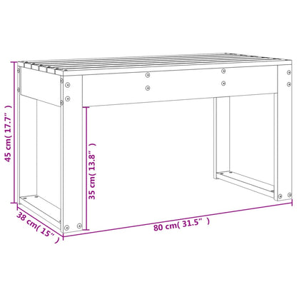 Tuinbank 80x38x45 cm massief grenenhout honingbruin