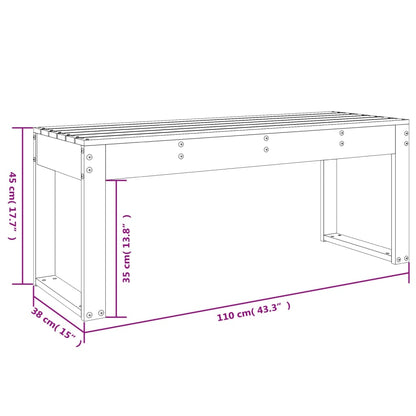 Tuinbank 110x38x45 cm massief grenenhout grijs