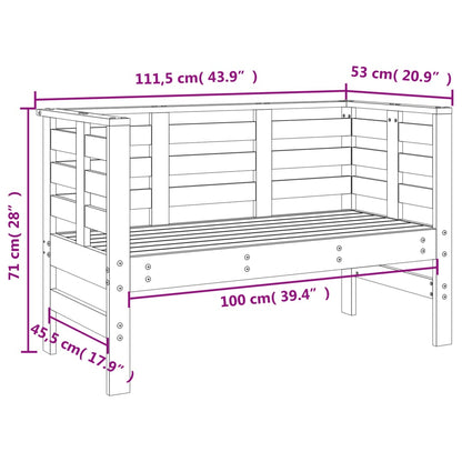 Tuinbankje 111,5x53x71 cm massief grenenhout wit