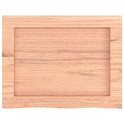 Wastafelblad 40x30x(2-4) cm behandeld massief hout lichtbruin