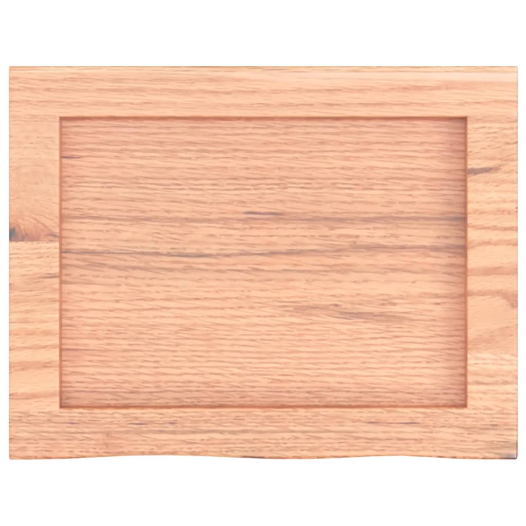 Wastafelblad 40x30x(2-6) cm behandeld massief hout lichtbruin