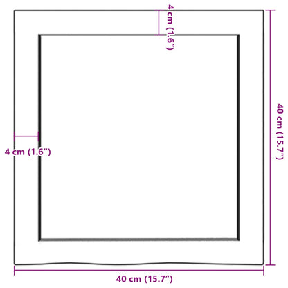 Wastafelblad 40x40x(2-4) cm behandeld massief hout lichtbruin