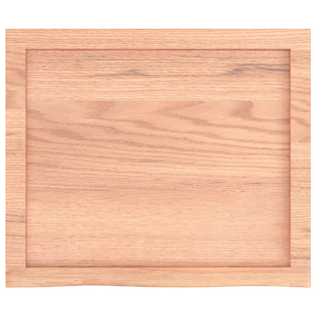 Wastafelblad 60x50x(2-4) cm behandeld massief hout lichtbruin