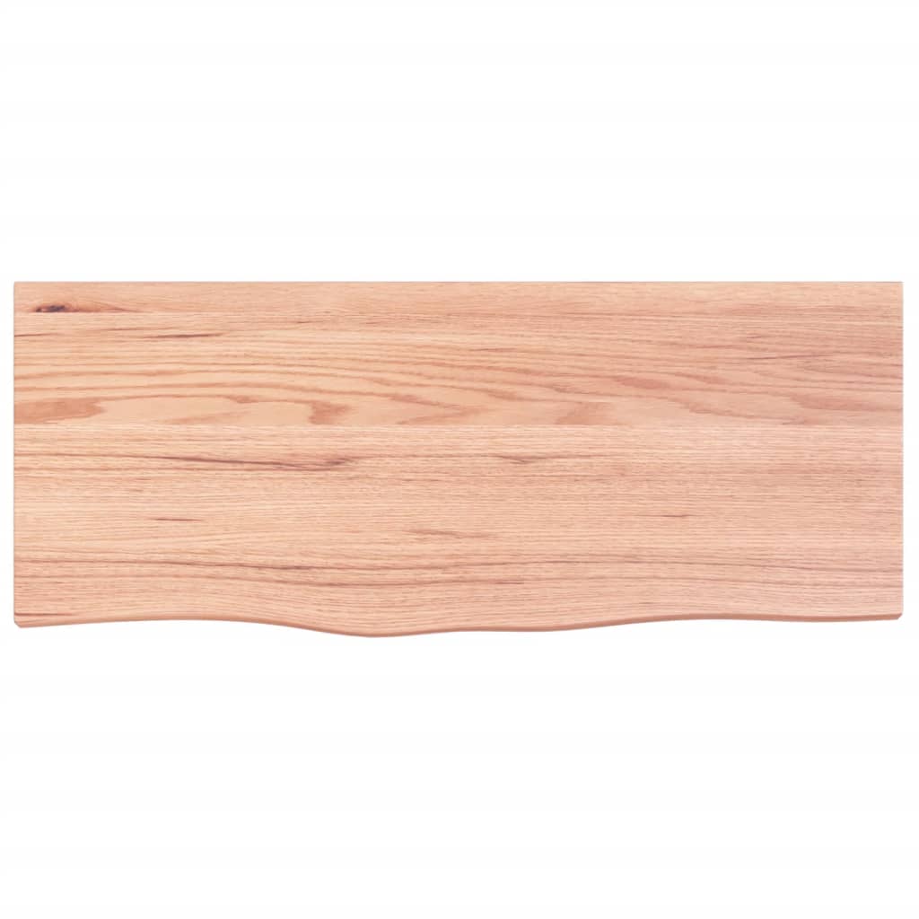 Wastafelblad 100x40x(2-6) cm behandeld massief hout lichtbruin