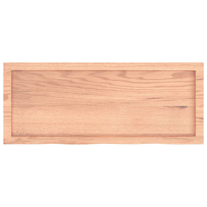 Wastafelblad 100x40x(2-6) cm behandeld massief hout lichtbruin