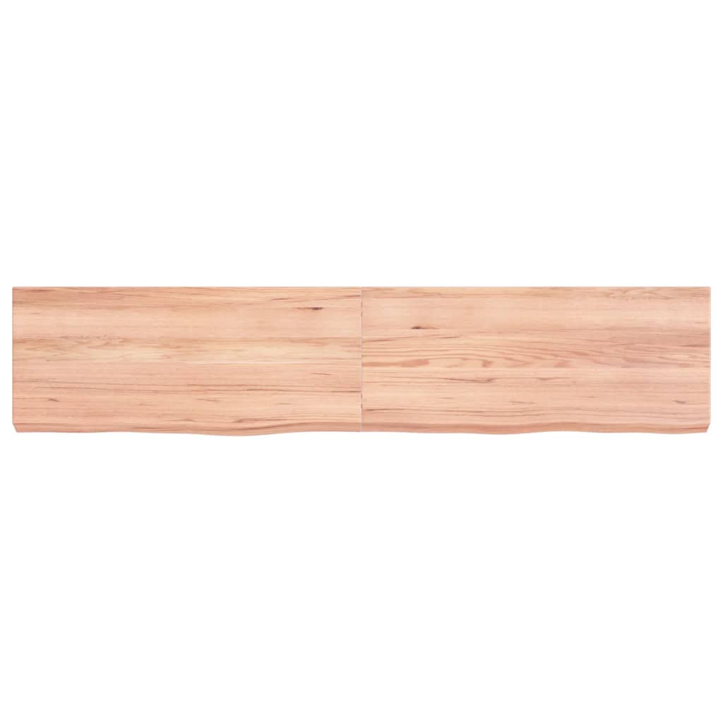 Wastafelblad 140x30x(2-6) cm behandeld massief hout lichtbruin