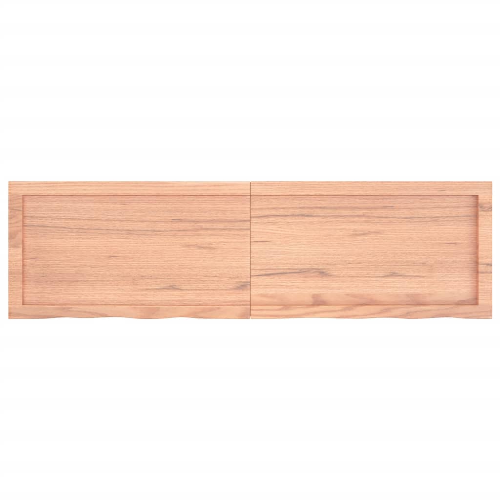 Wastafelblad 140x40x(2-4) cm behandeld massief hout lichtbruin