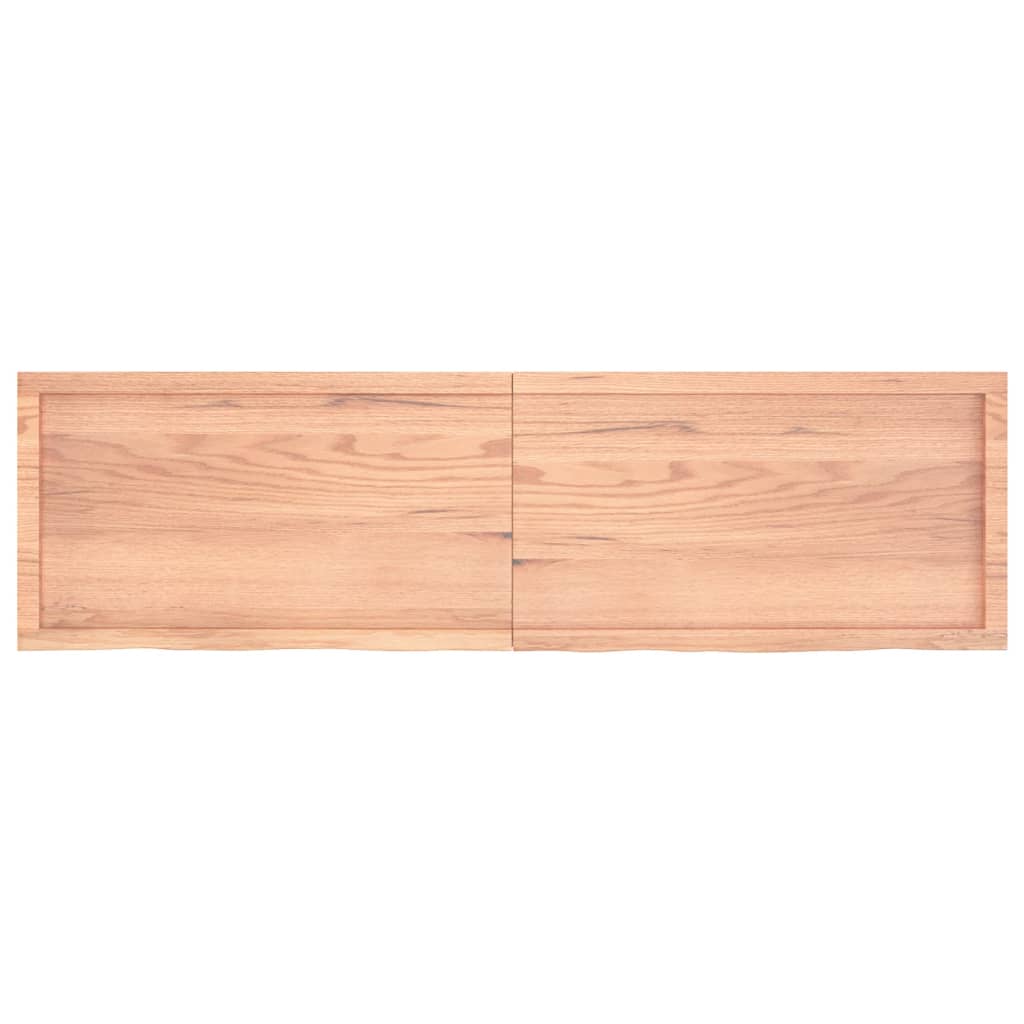 Wastafelblad 180x50x(2-6) cm behandeld massief hout lichtbruin