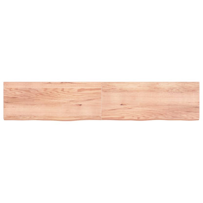 Wastafelblad 200x40x(2-6) cm behandeld massief hout lichtbruin