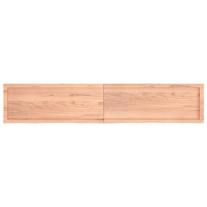 Wastafelblad 200x40x(2-6) cm behandeld massief hout lichtbruin