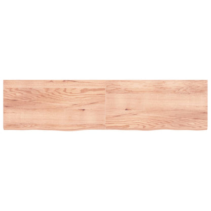 Wastafelblad 200x50x(2-4) cm behandeld massief hout lichtbruin