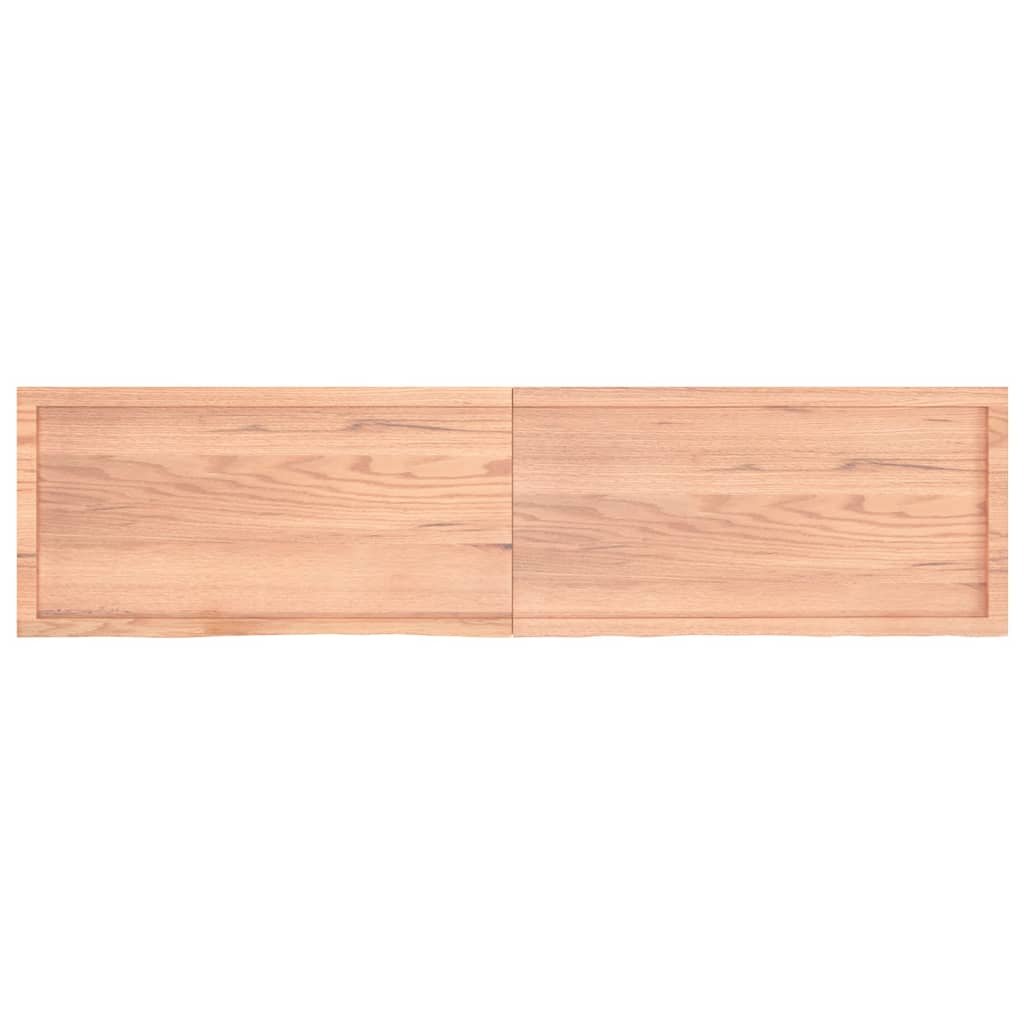 Wastafelblad 200x50x(2-6) cm behandeld massief hout lichtbruin