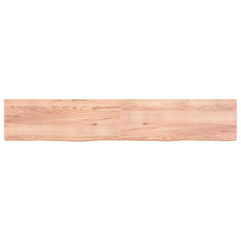 Wastafelblad 220x40x(2-6) cm behandeld massief hout lichtbruin