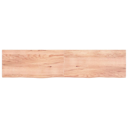 Wastafelblad 220x50x(2-4) cm behandeld massief hout lichtbruin