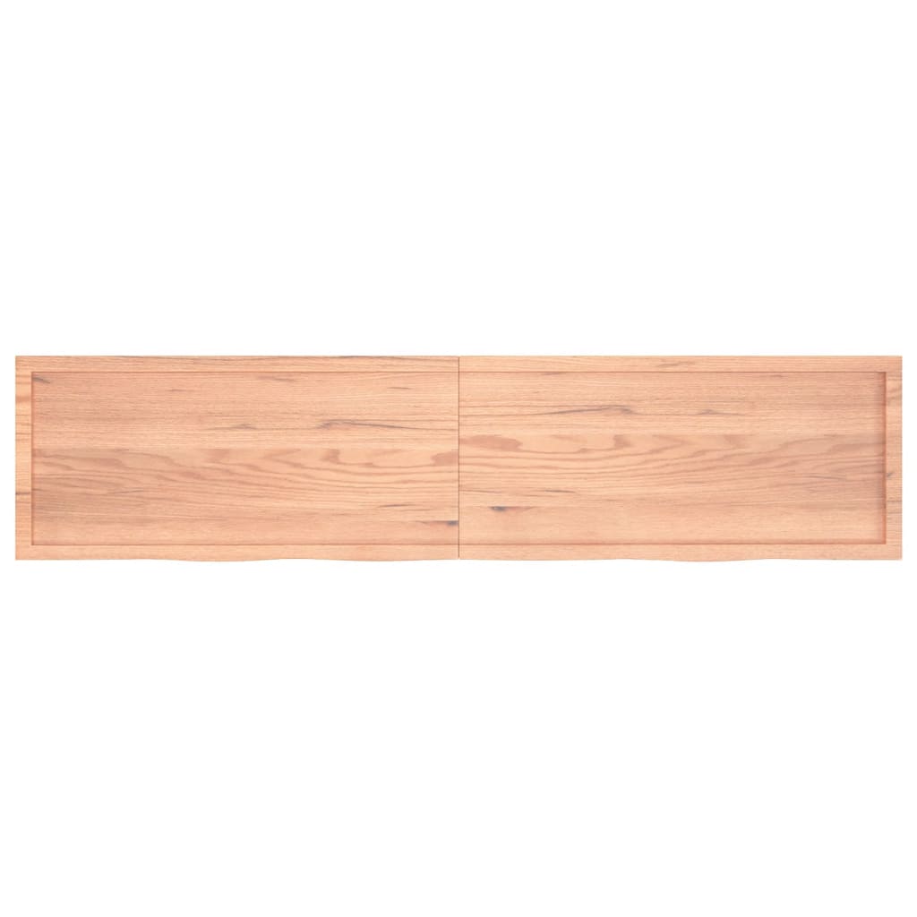 Wastafelblad 220x50x(2-4) cm behandeld massief hout lichtbruin