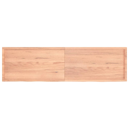 Wastafelblad 220x60x(2-4) cm behandeld massief hout lichtbruin