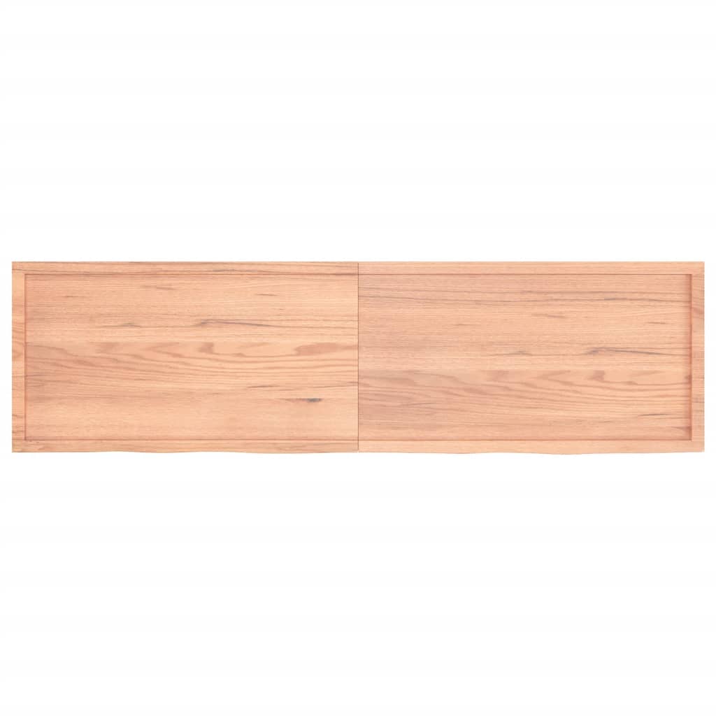 Wastafelblad 220x60x(2-6) cm behandeld massief hout lichtbruin