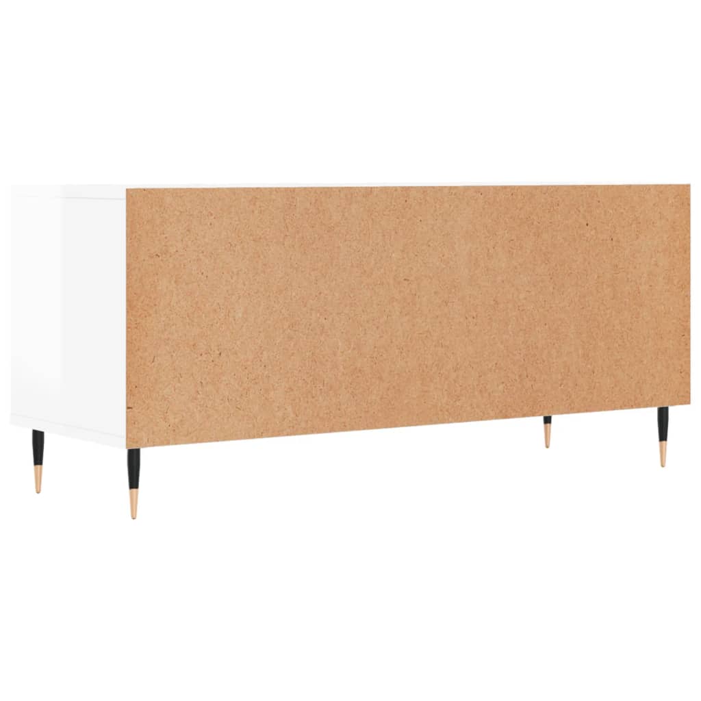 Tv-meubel 100x34,5x44,5 cm bewerkt hout hoogglans wit