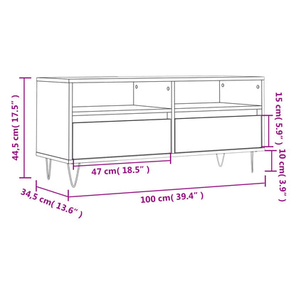 Tv-meubel 100x34,5x44,5 cm bewerkt hout wit