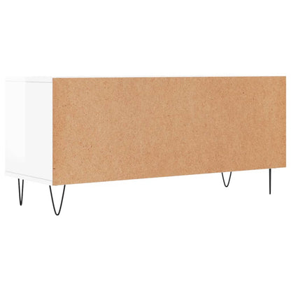 Tv-meubel 100x34,5x44,5 cm bewerkt hout hoogglans wit