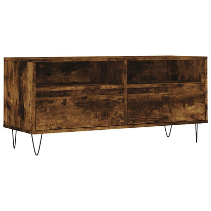 Tv-meubel 100x34,5x44,5 cm bewerkt hout gerookt eikenkleurig