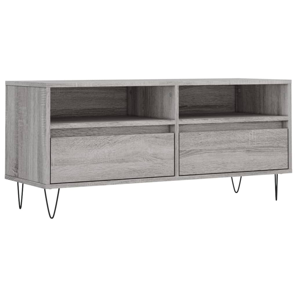 Tv-meubel 100x34,5x44,5 cm bewerkt hout grijs sonoma eikenkleur