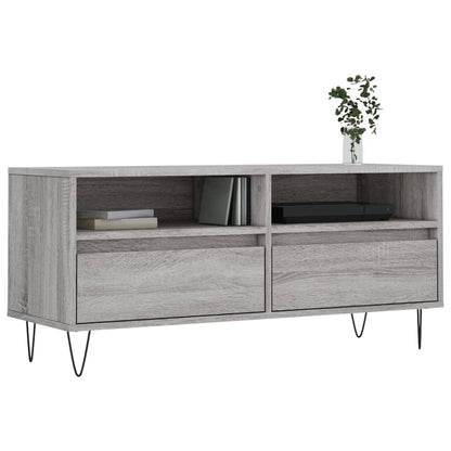 Tv-meubel 100x34,5x44,5 cm bewerkt hout grijs sonoma eikenkleur