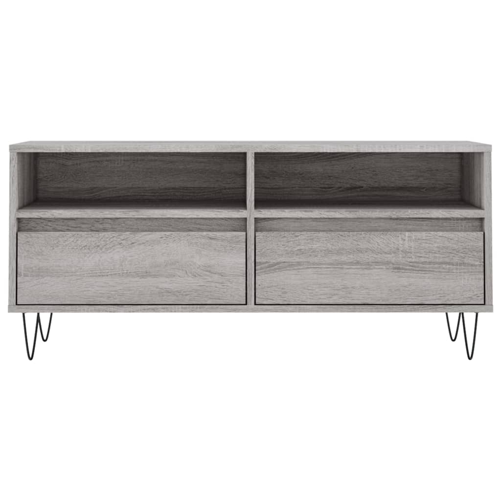 Tv-meubel 100x34,5x44,5 cm bewerkt hout grijs sonoma eikenkleur