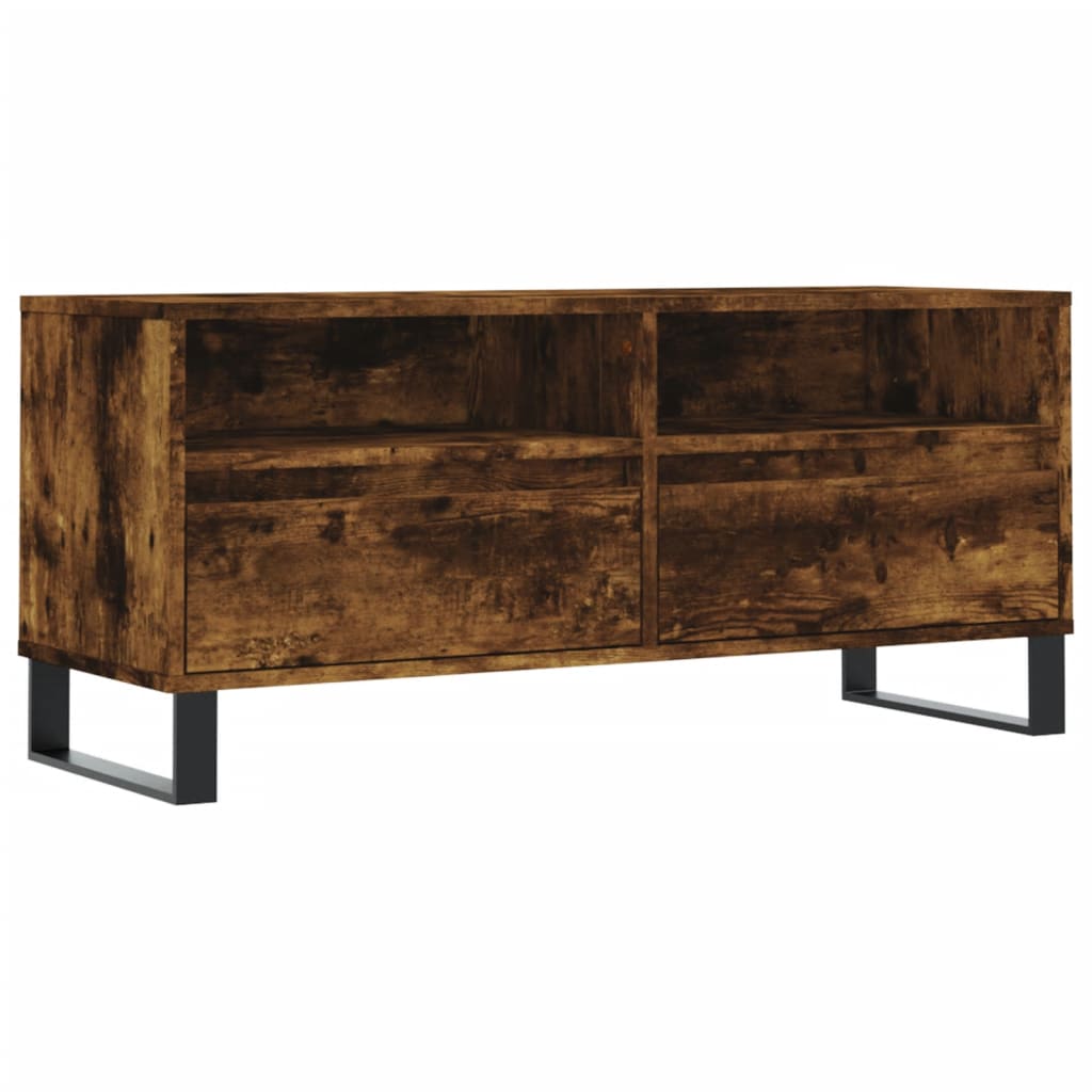 Tv-meubel 100x34,5x44,5 cm bewerkt hout gerookt eikenkleurig