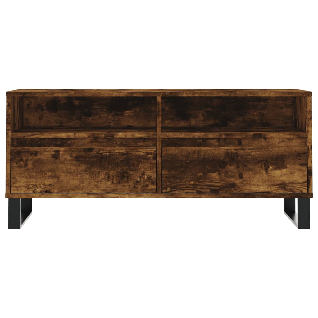 Tv-meubel 100x34,5x44,5 cm bewerkt hout gerookt eikenkleurig