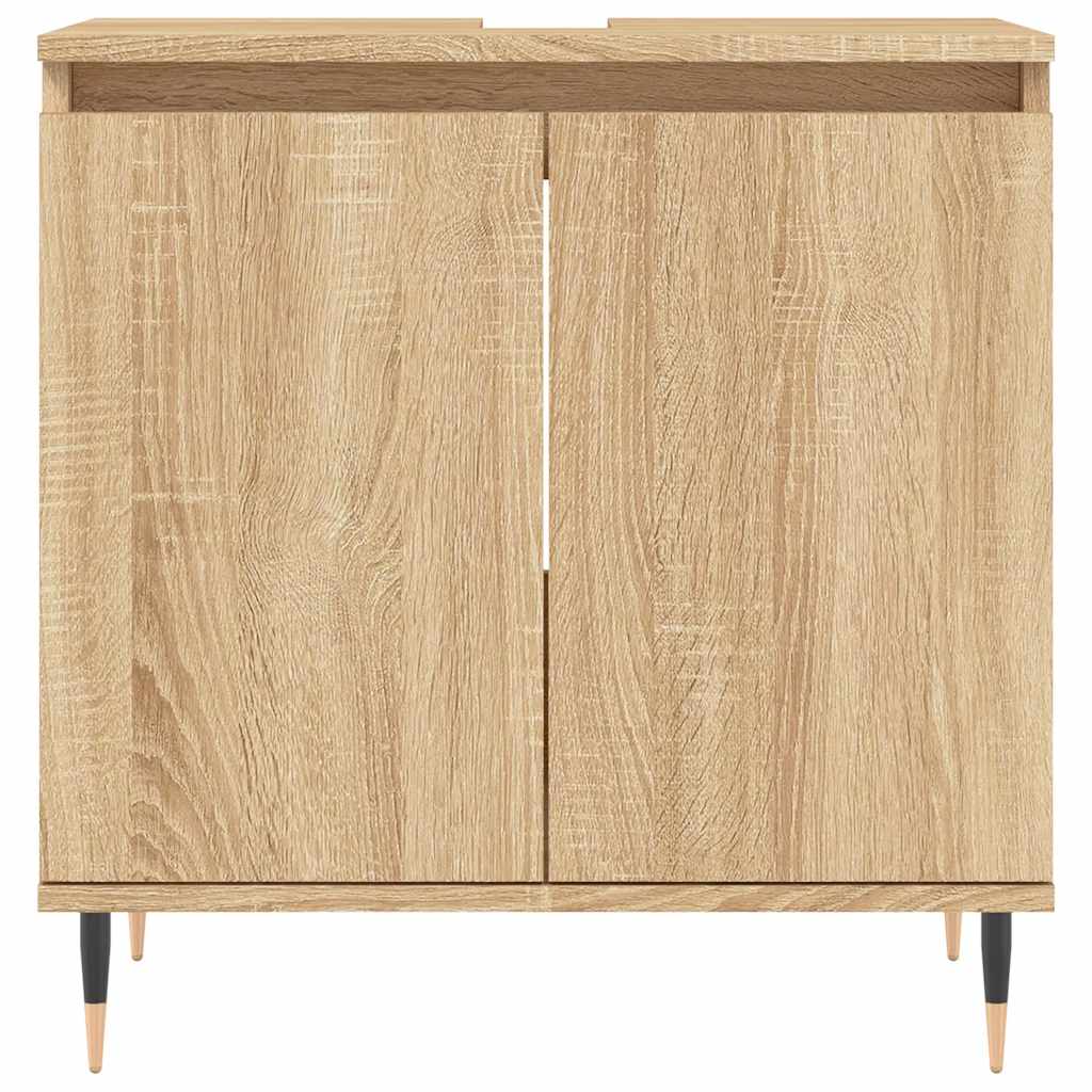 Badkamerkast 58x33x60 cm bewerkt hout sonoma eikenkleurig