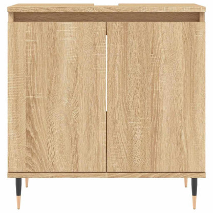 Badkamerkast 58x33x60 cm bewerkt hout sonoma eikenkleurig