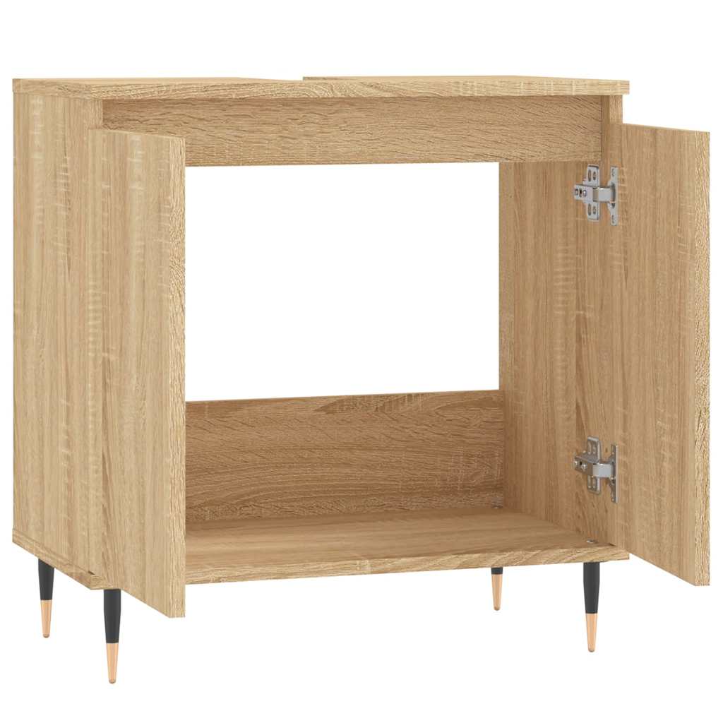 Badkamerkast 58x33x60 cm bewerkt hout sonoma eikenkleurig