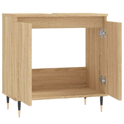 Badkamerkast 58x33x60 cm bewerkt hout sonoma eikenkleurig