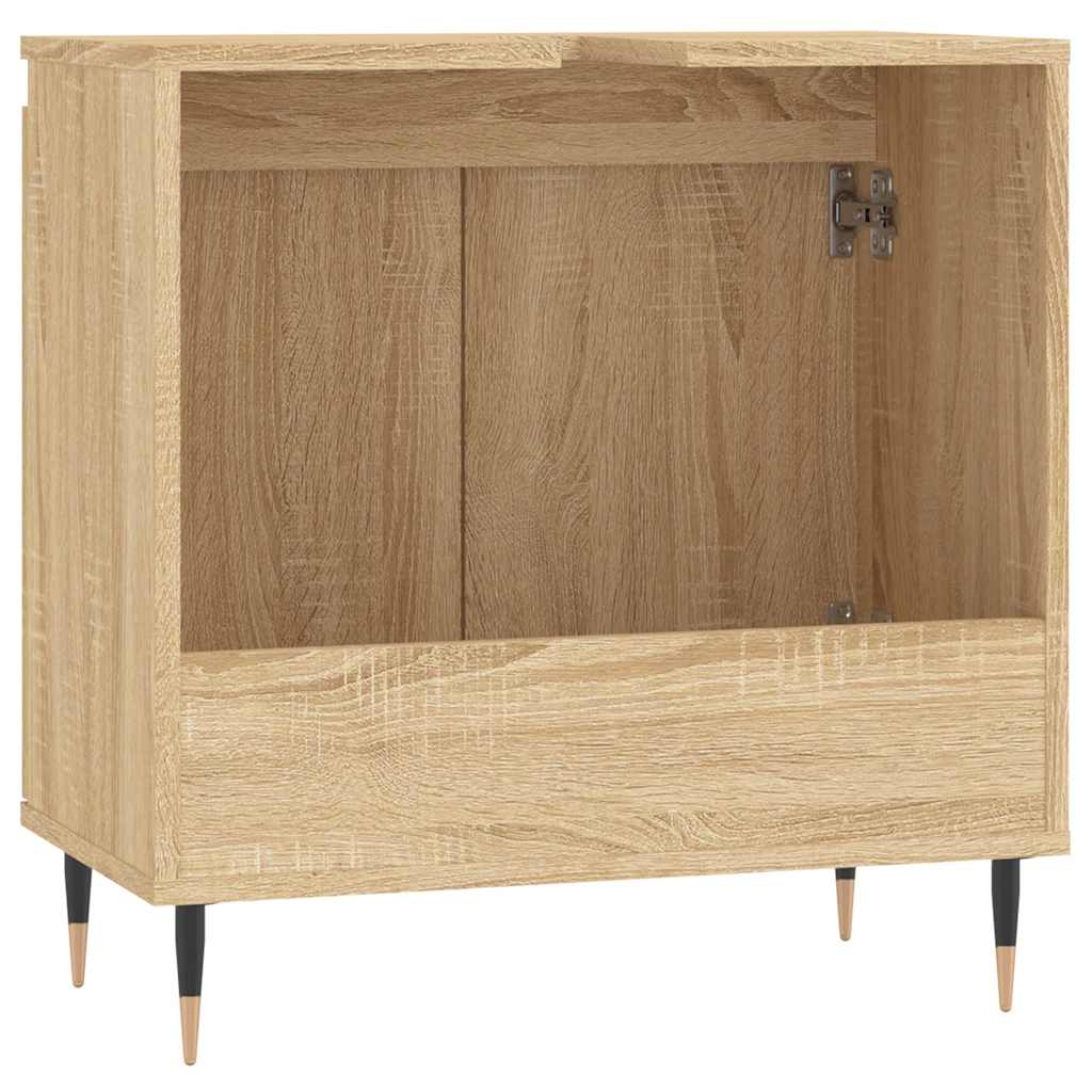 Badkamerkast 58x33x60 cm bewerkt hout sonoma eikenkleurig