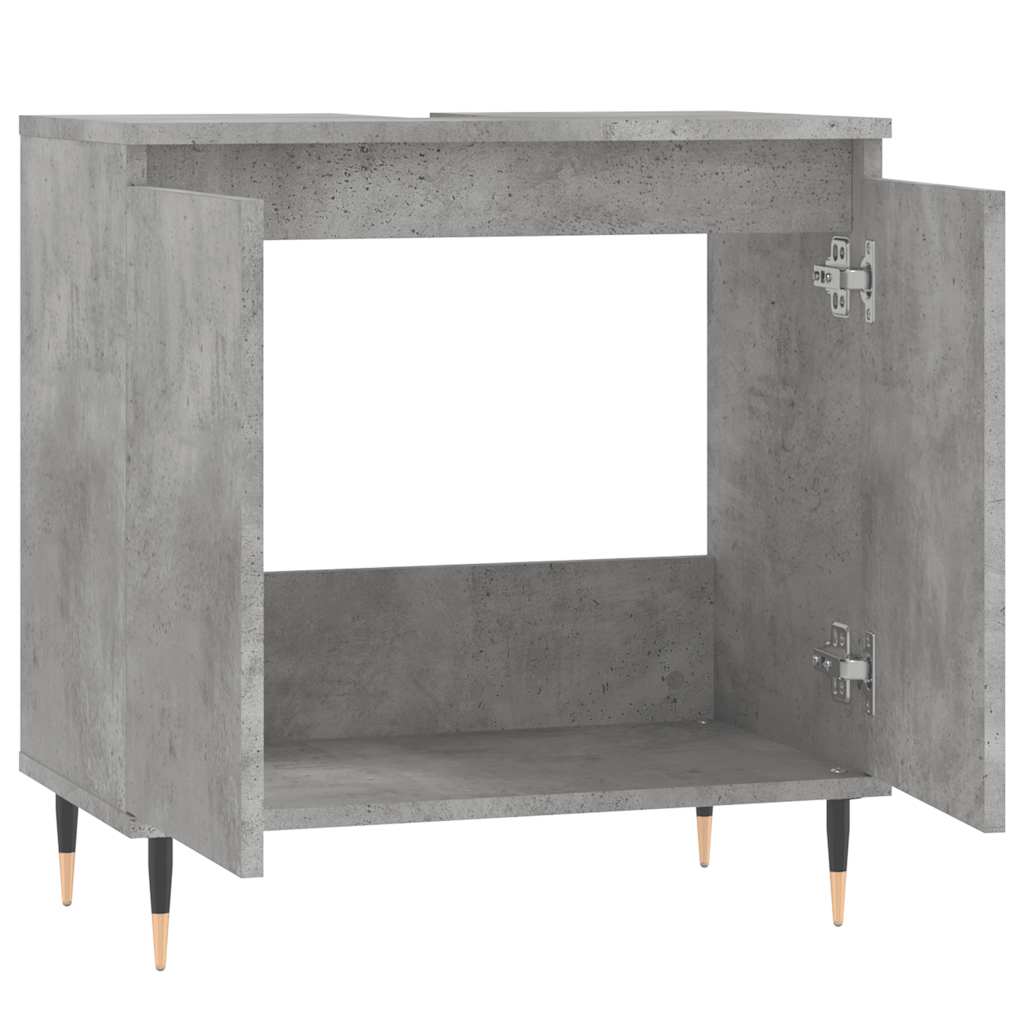 Badkamerkast 58x33x60 cm bewerkt hout betongrijs