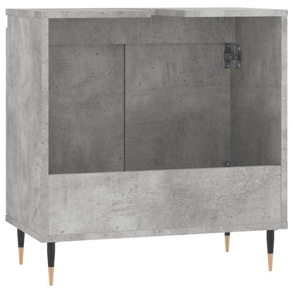 Badkamerkast 58x33x60 cm bewerkt hout betongrijs