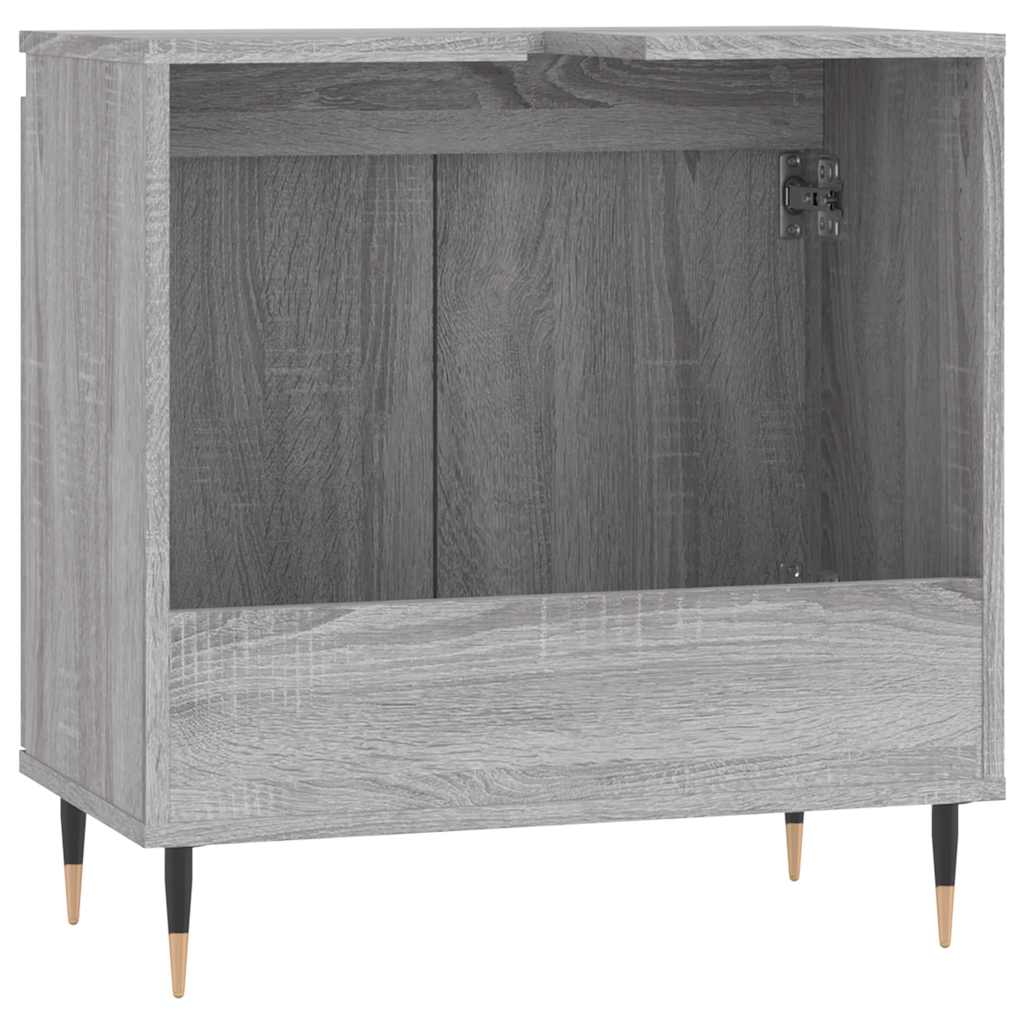 Badkamerkast 58x33x60 cm bewerkt hout grijs sonoma eikenkleurig