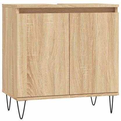 Badkamerkast 58x33x60 cm bewerkt hout sonoma eikenkleurig