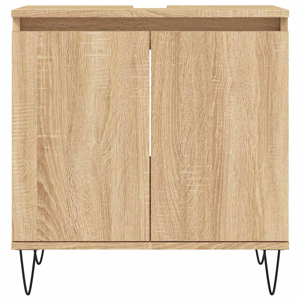 Badkamerkast 58x33x60 cm bewerkt hout sonoma eikenkleurig