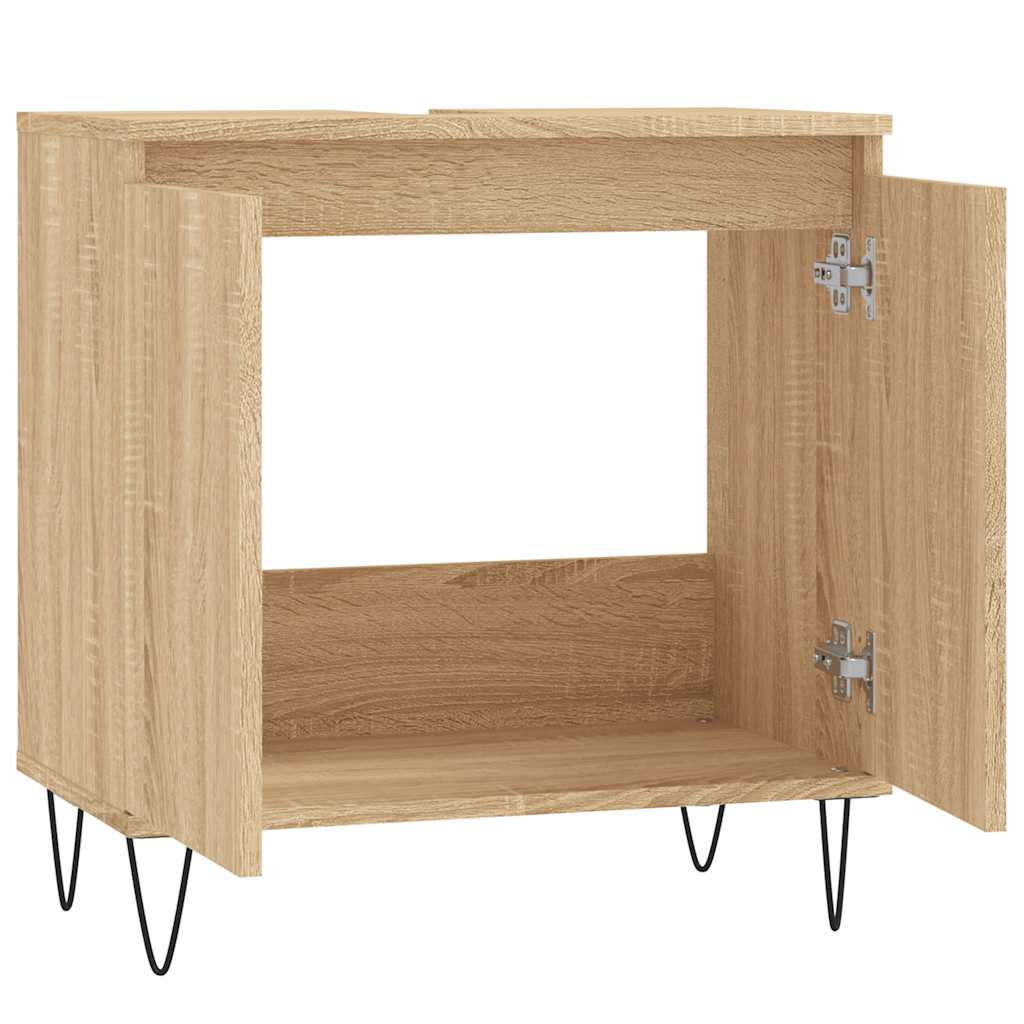 Badkamerkast 58x33x60 cm bewerkt hout sonoma eikenkleurig