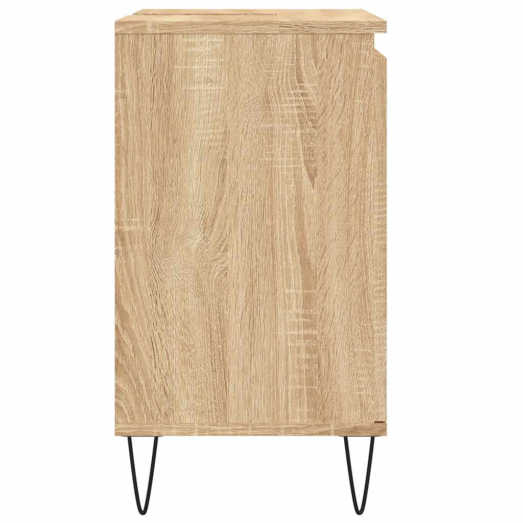 Badkamerkast 58x33x60 cm bewerkt hout sonoma eikenkleurig