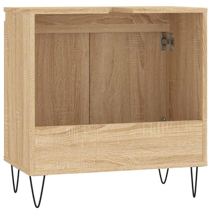 Badkamerkast 58x33x60 cm bewerkt hout sonoma eikenkleurig