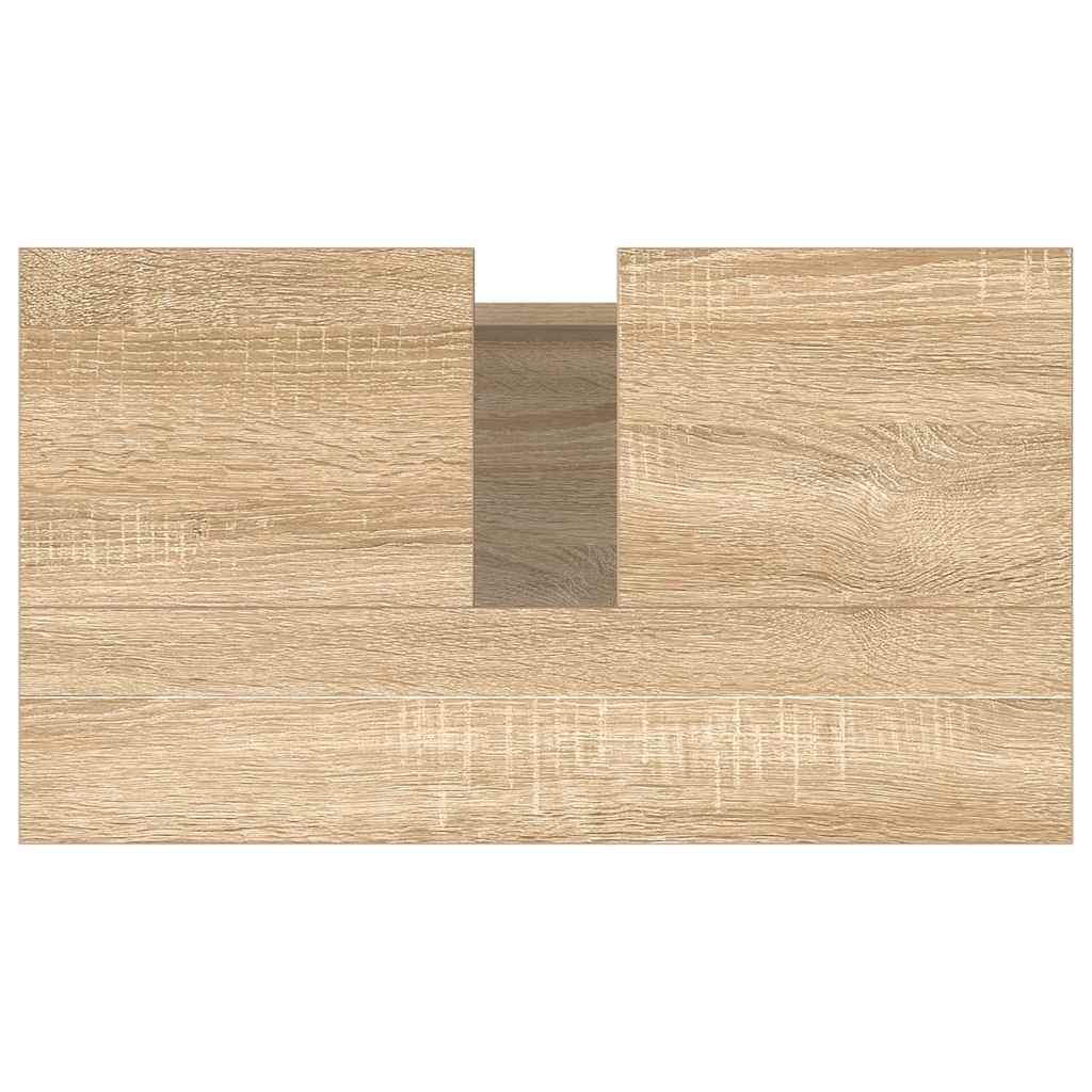 Badkamerkast 58x33x60 cm bewerkt hout sonoma eikenkleurig