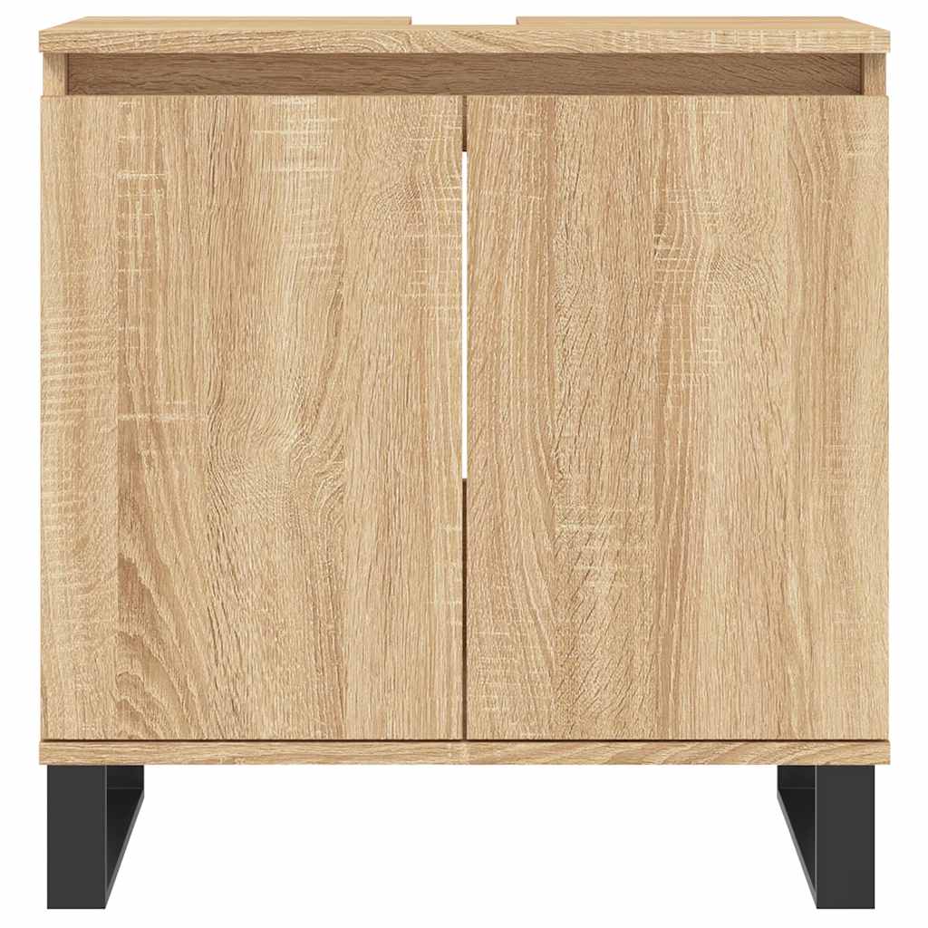 Badkamerkast 58x33x60 cm bewerkt hout sonoma eikenkleurig