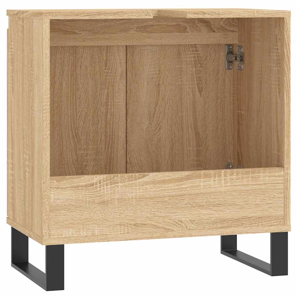 Badkamerkast 58x33x60 cm bewerkt hout sonoma eikenkleurig