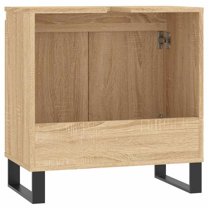 Badkamerkast 58x33x60 cm bewerkt hout sonoma eikenkleurig