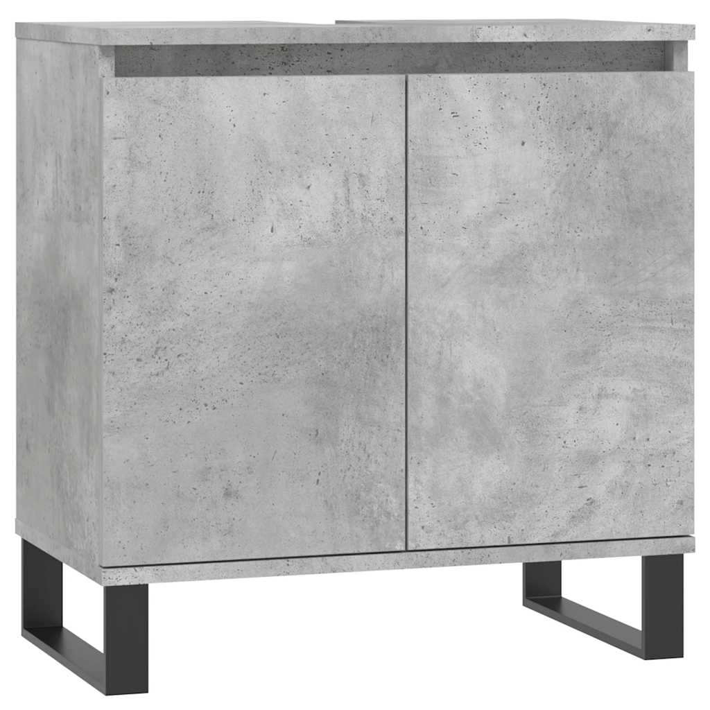 Badkamerkast 58x33x60 cm bewerkt hout betongrijs